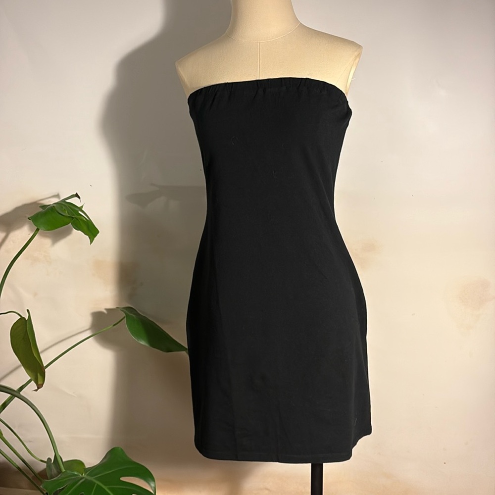 NWT Clyque Organic Cotton Slim Strapless Mini Dress Black Size XXL